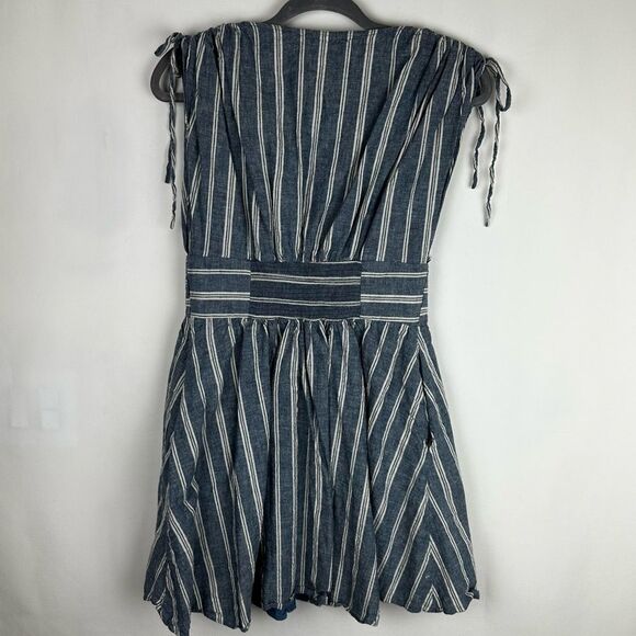 Free People Roll The Dice Striped Dress In Blue size S - Picture 9 of 13